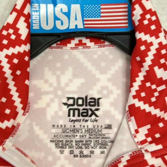 PolarMax (3) BASELAYER SET - Red Snowflake print - Picture 3 of 11